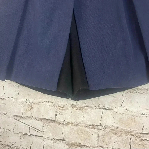 Anthropologie Cartonnier Skort Shorts Sz 2 Navy Blue Black Wool Polyester Preppy - Picture 4 of 6